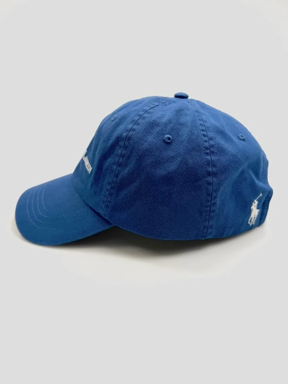 NWT POLO RALPH LAUREN EARTH BLUE SPELL OUT COTTON TWILL HAT